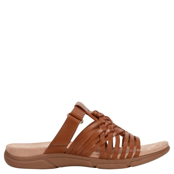 Easy Spirit Womens Strappy Mindi Flat Sandal SEMINDI Cognac Leather Brown 7.5M - Picture 10 of 11